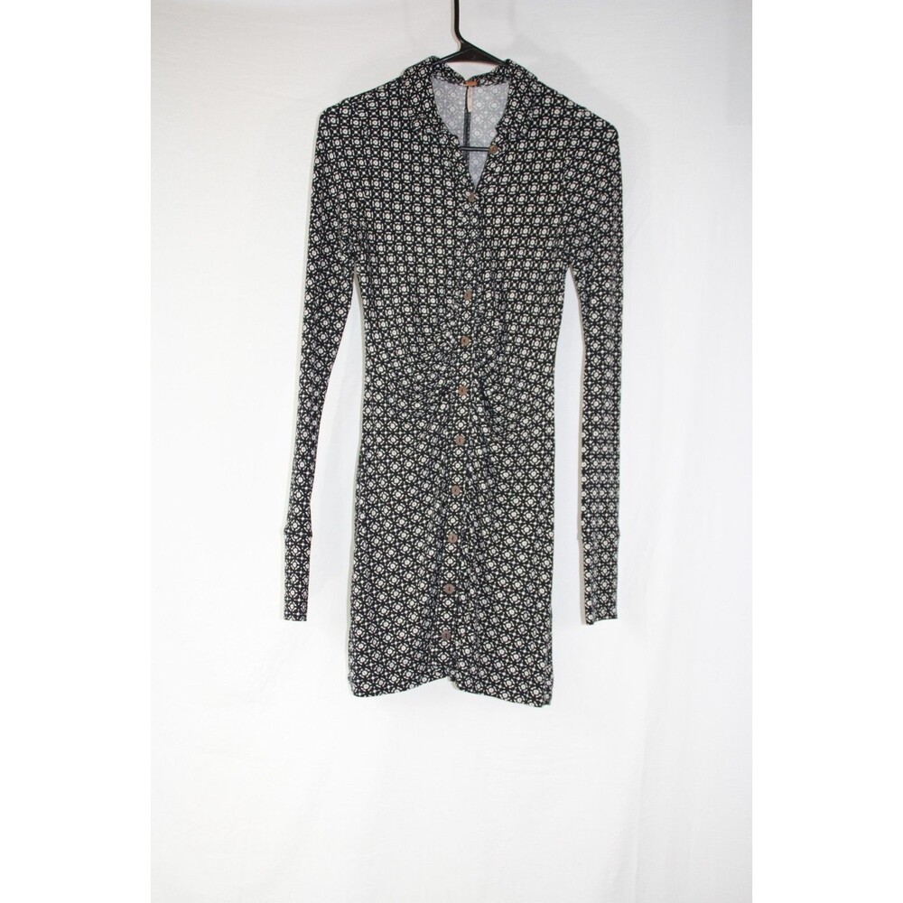 Free People Shayla Mini Dress Black & White Size XS Club Night Life Street Wear